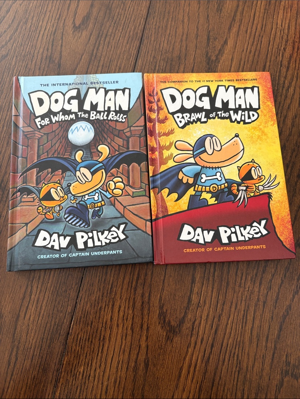 Dog Man Book Set by - Blue & Yellow Covers